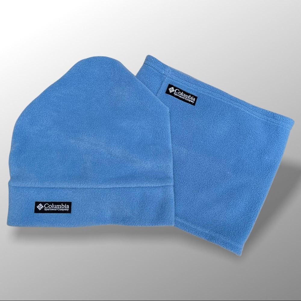 Vintage Columbia Unisex  fleece hat with matching infinity scarf